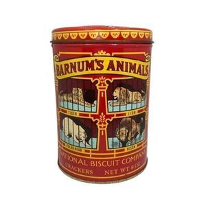 Vintage 70s Nabisco Barnums Animal Crackers 1914 Replica Tin Can